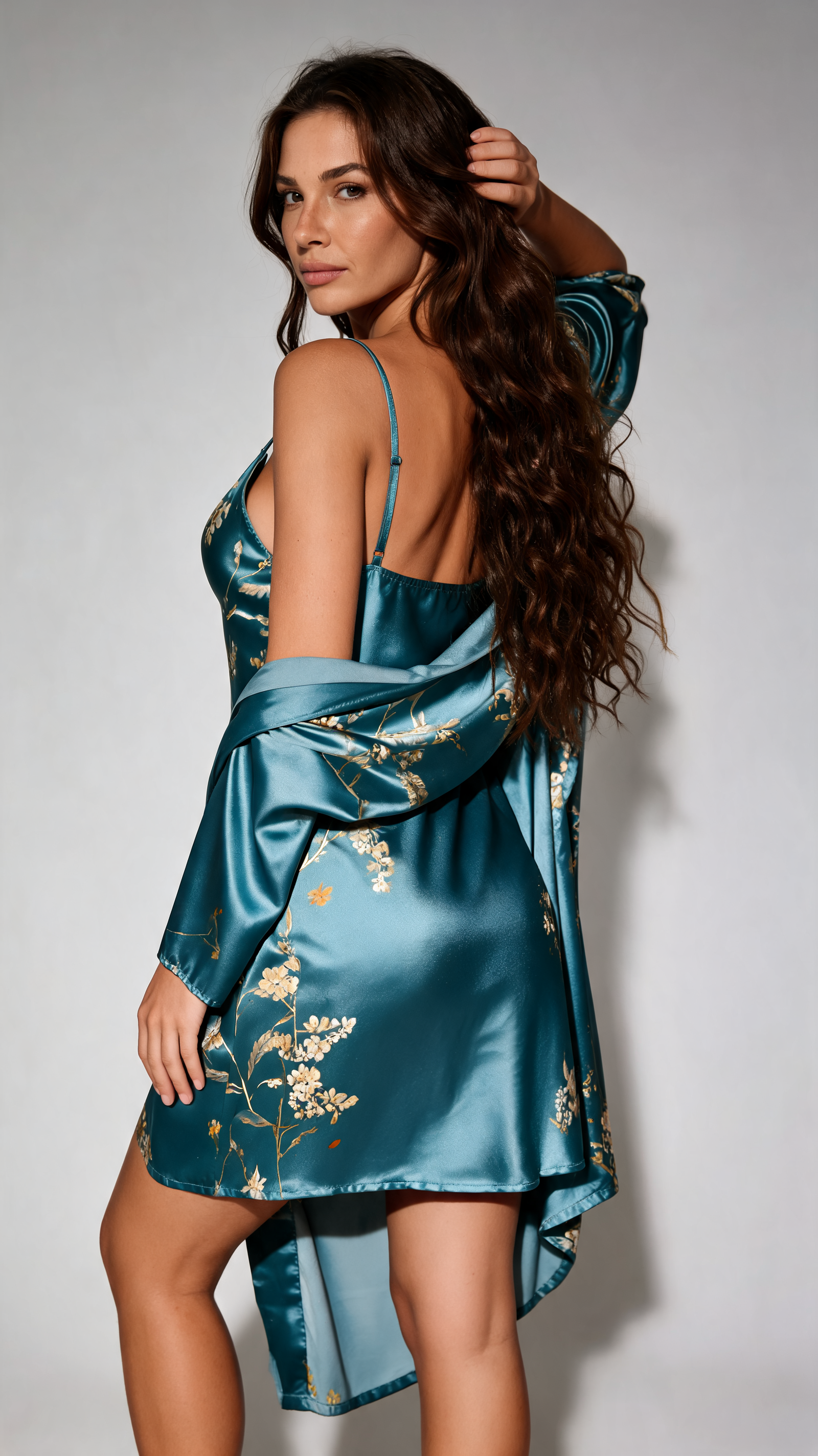 Emerald Satin Nightwear Set