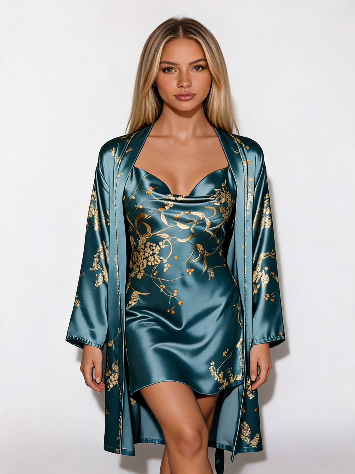 Emerald Satin Nightwear Set