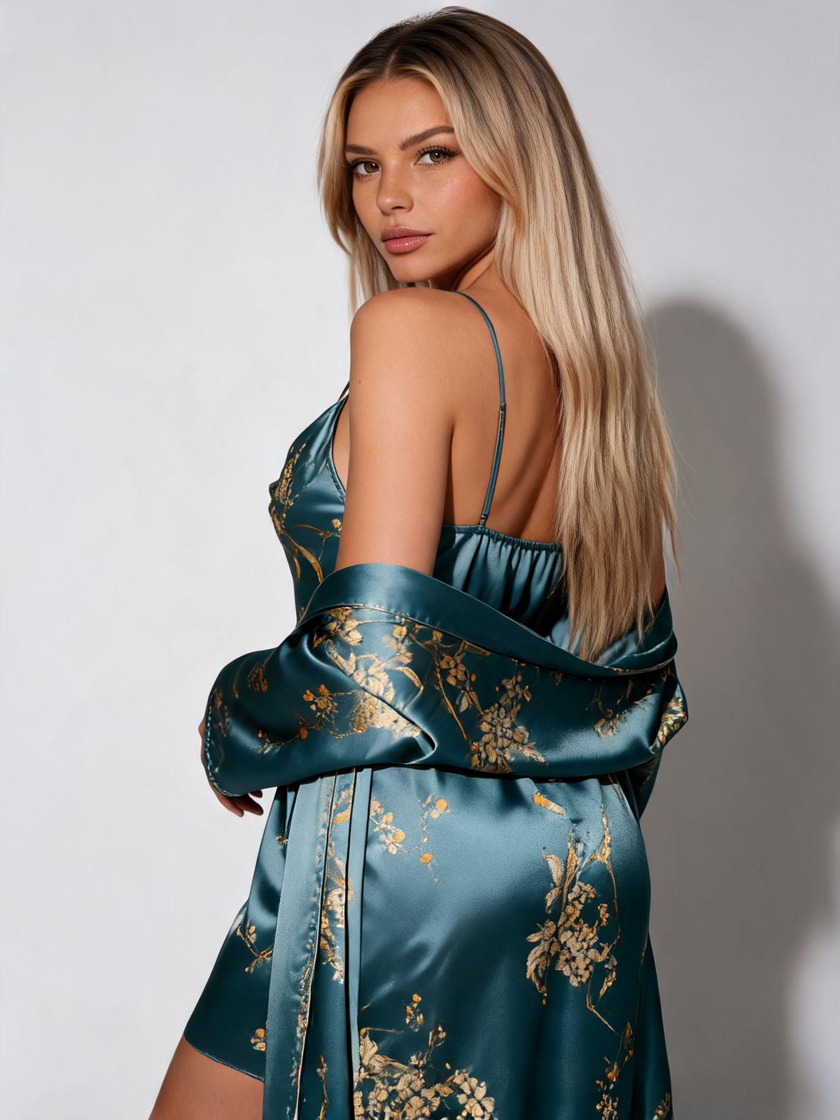 Emerald Satin Nightwear Set